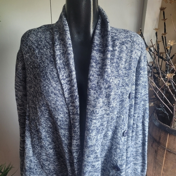 Suzy Shier Heathered Navy Blue Cardigan XL - Picture 2 of 6